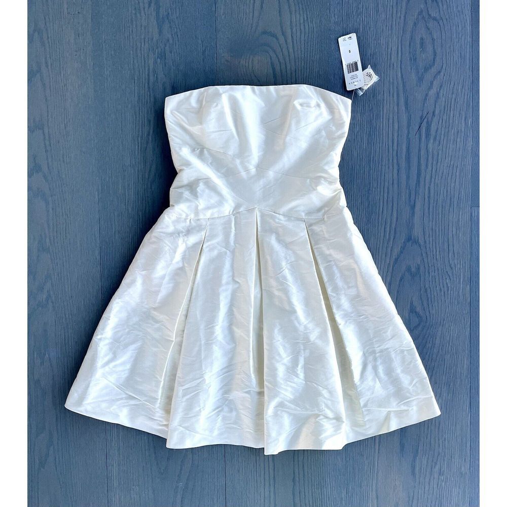 Lauren Ralph Lauren Strapless Pleated Mini Dress in Ivory